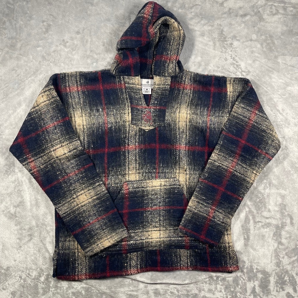 Legendary Whitetails Hooded Blanket Baja Pullover Plaid Jacket Men's Medium